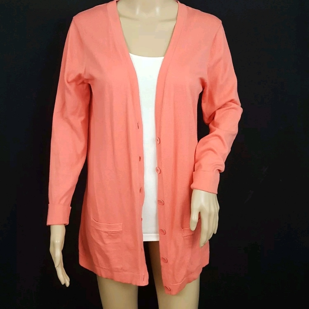 Old Navy Womens Cardigan Sz M Pink Open Duster